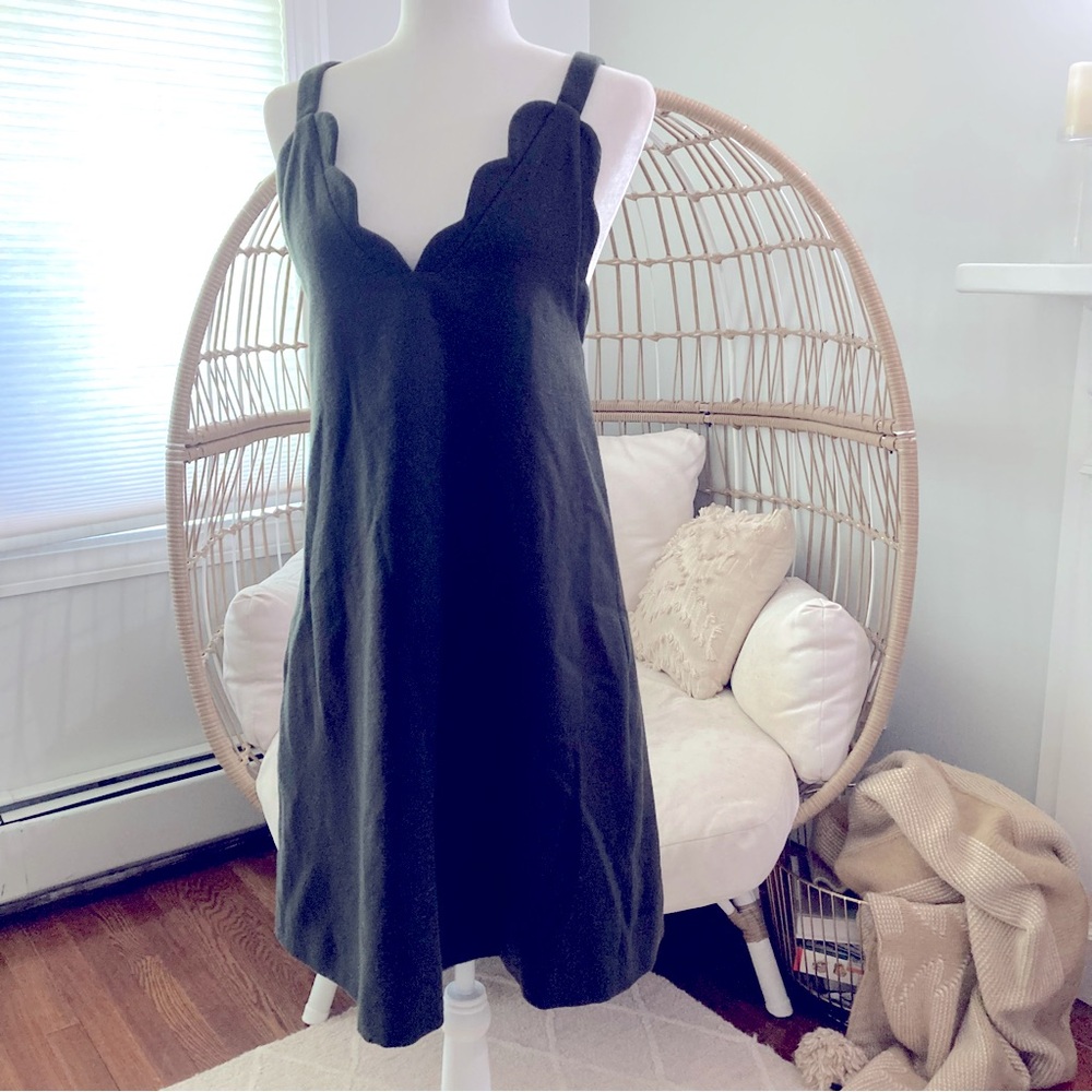 Yune Ho Amelia A-Line Wool Dress Size 38 Olive Green NWT Silk Lining Made in USA
